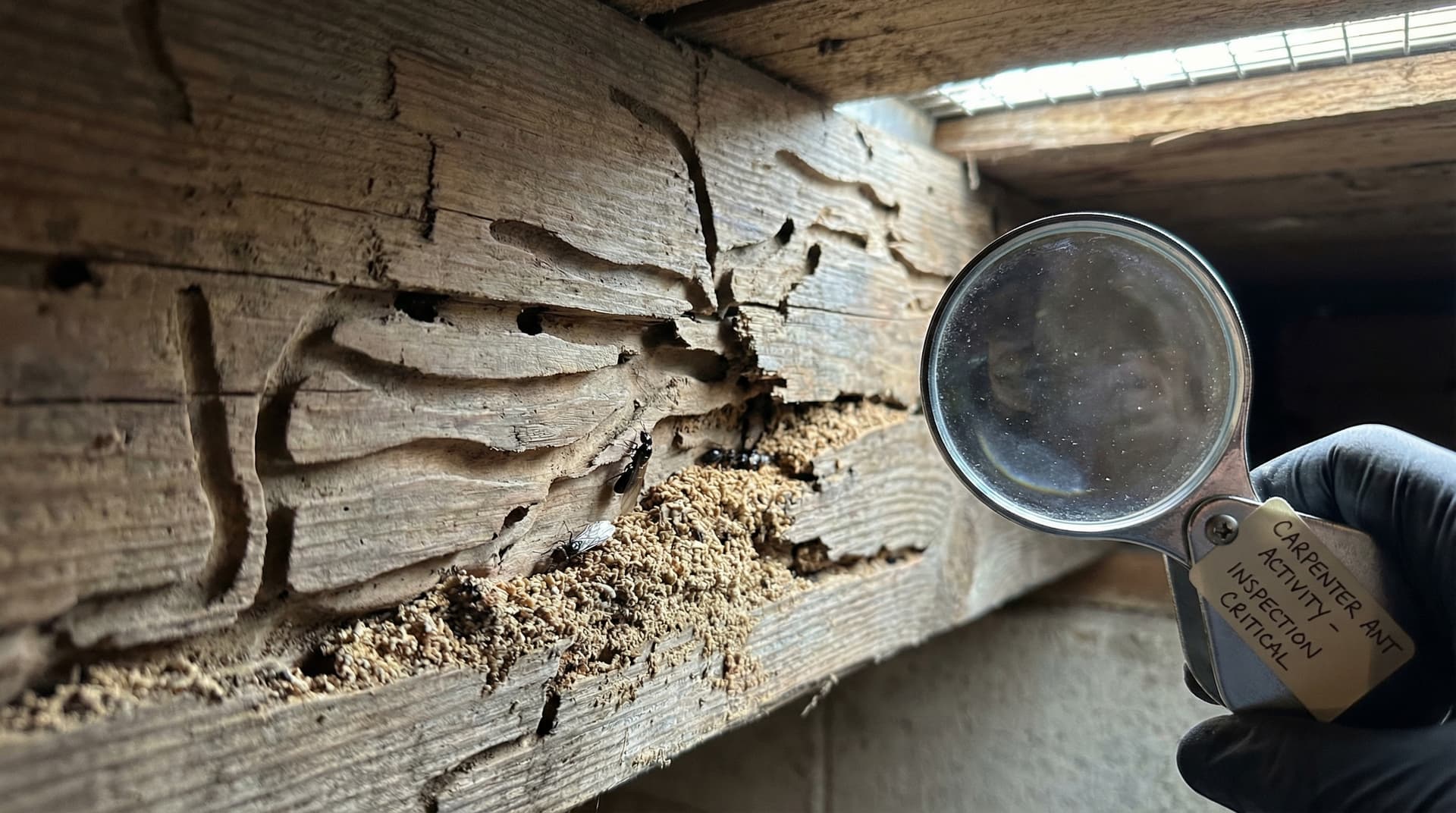 Carpenter ant damage in wood - identification guide for Idaho homes