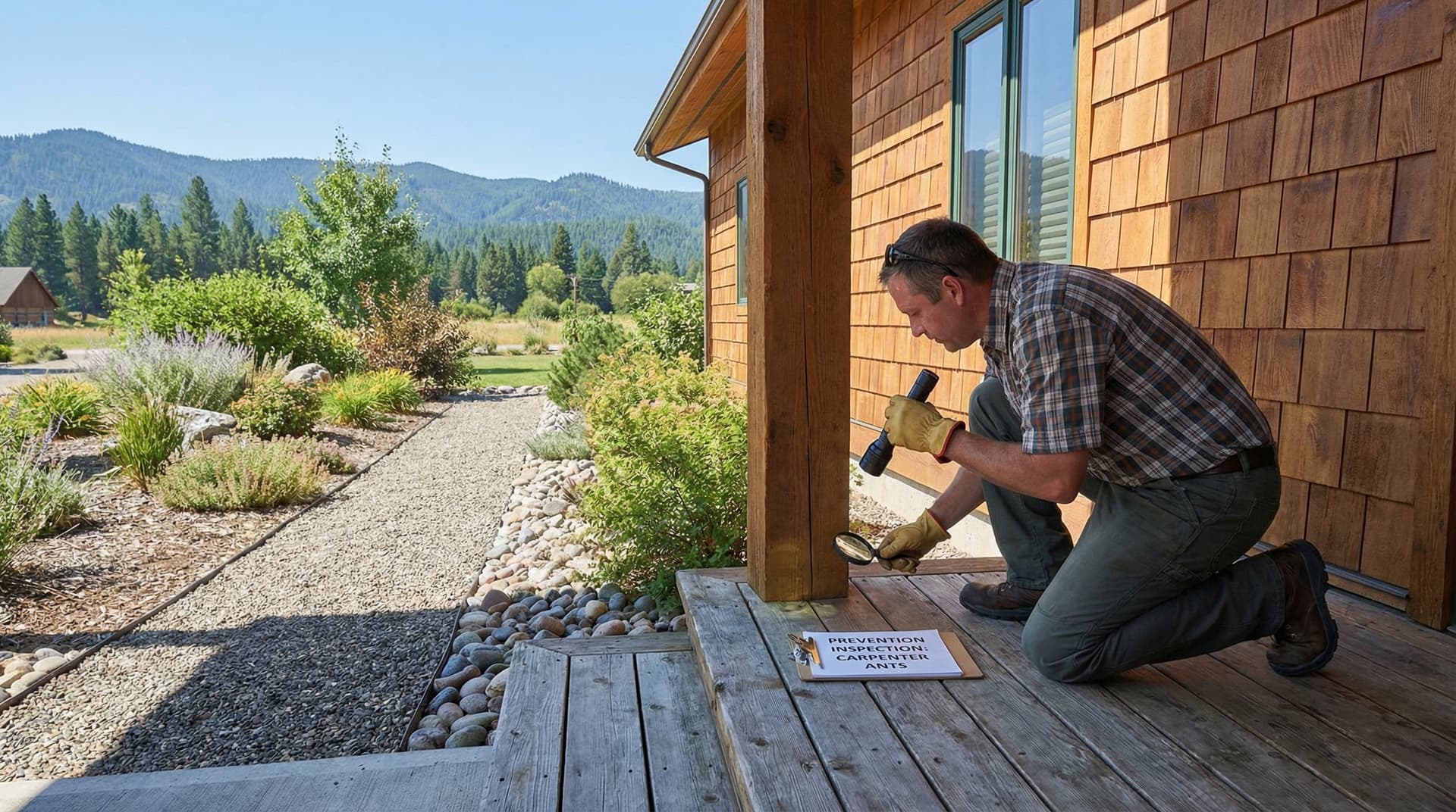 Carpenter ant damage inspection - wood structure protection