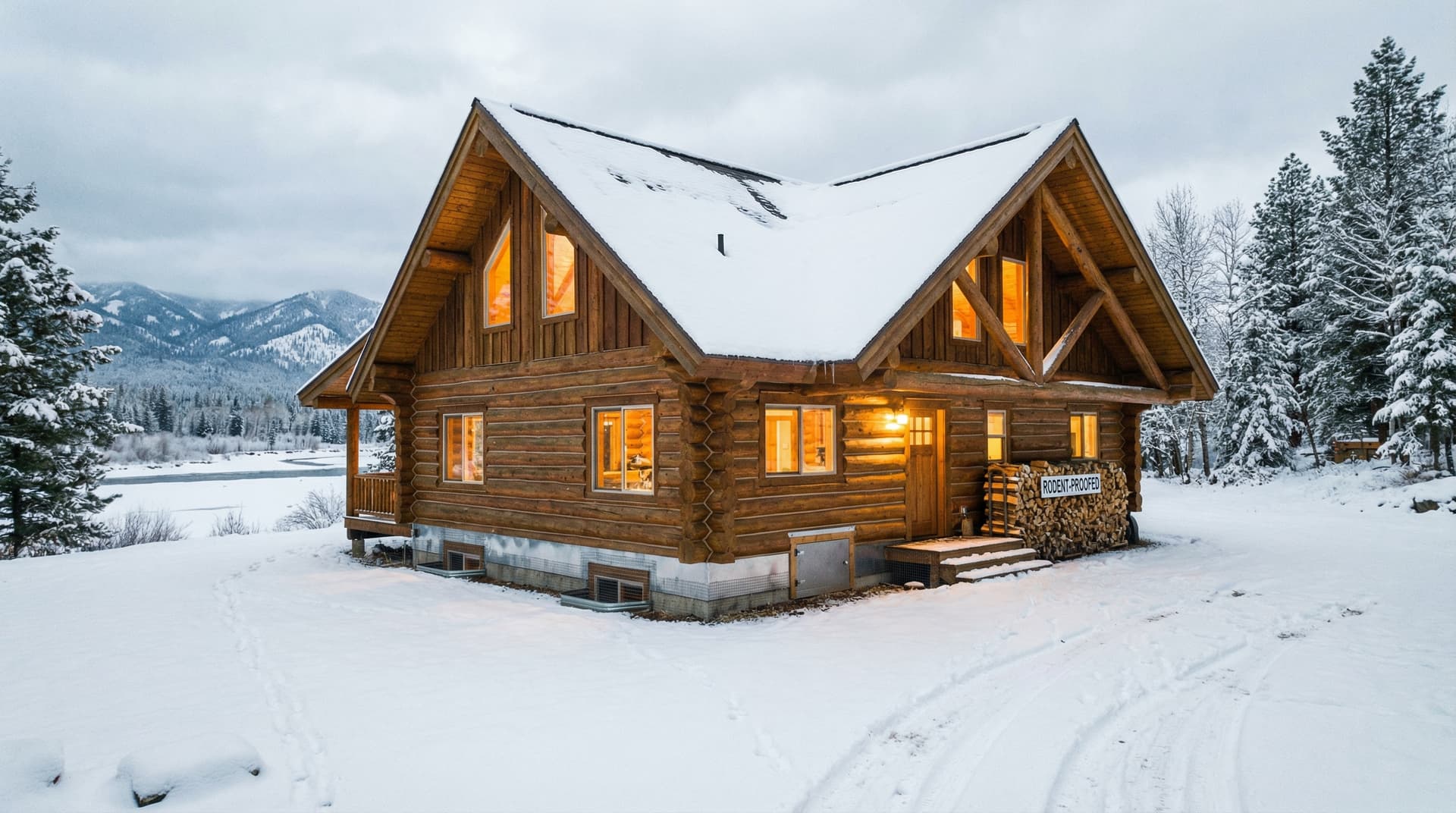 Snowy Idaho winter scene - winter pest control guide