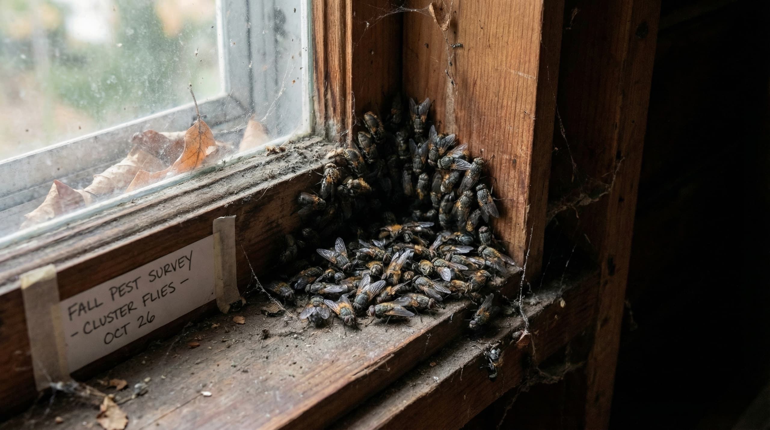Cluster Flies - showing key features for identification
