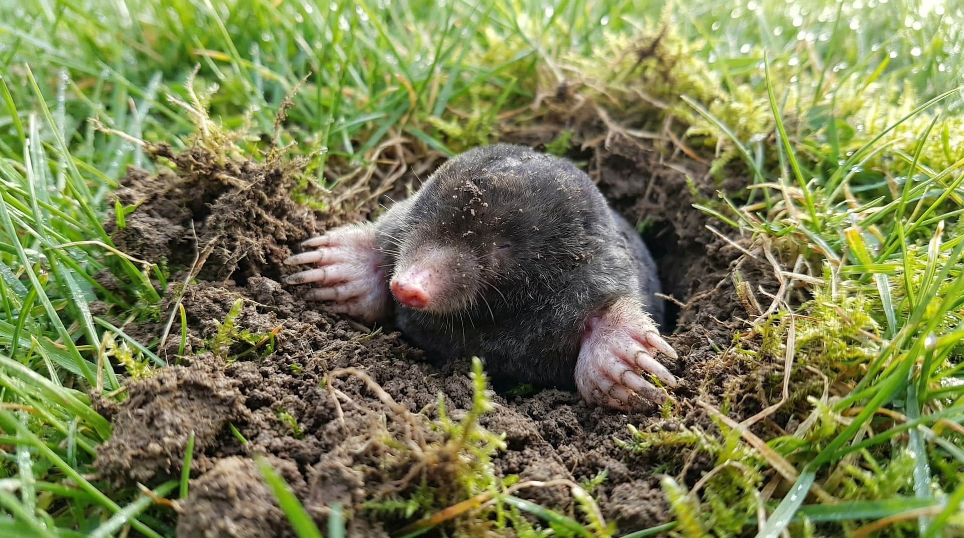Moles - showing key features for identification