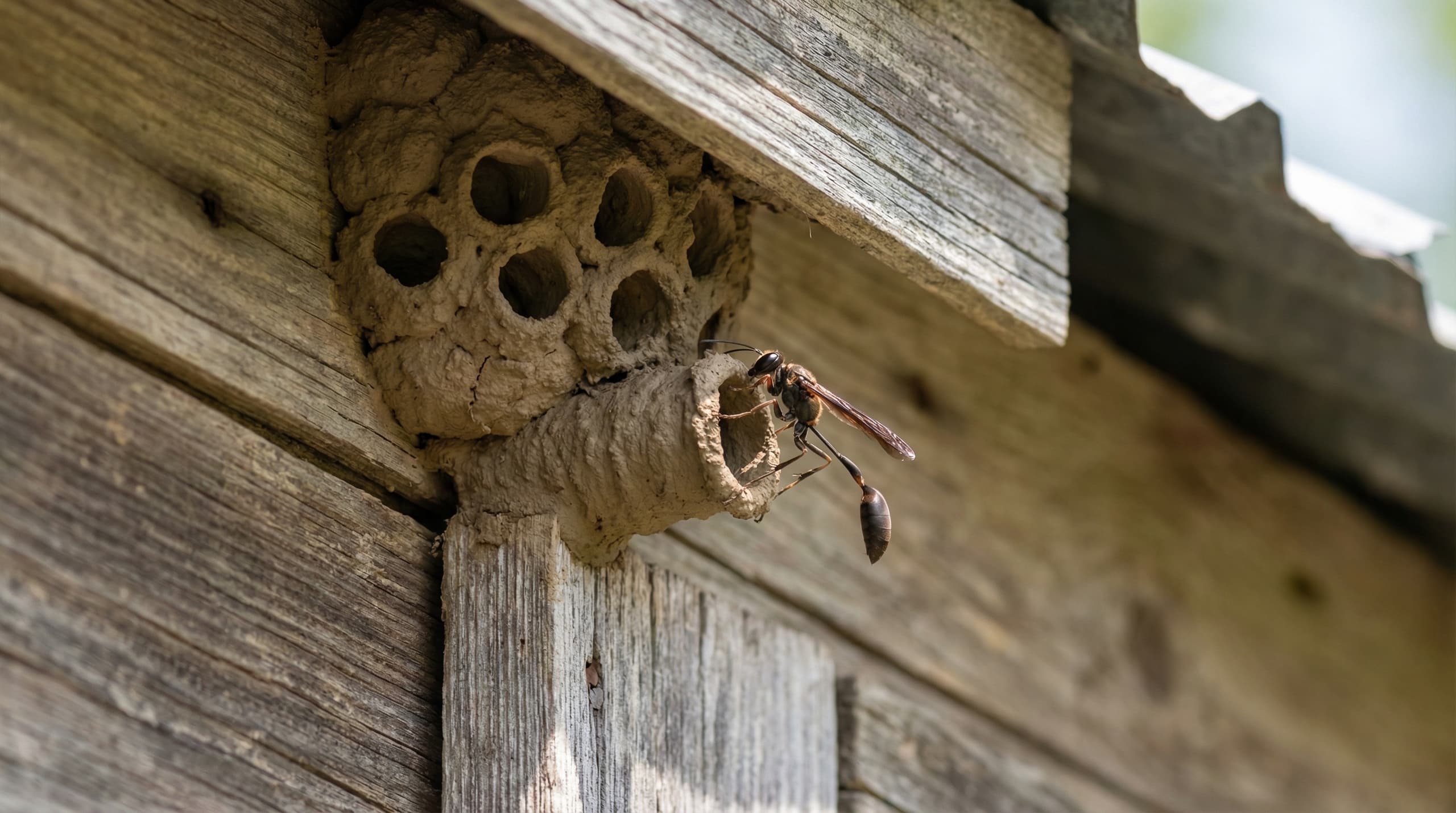 Mud Dauber - showing key features for identification