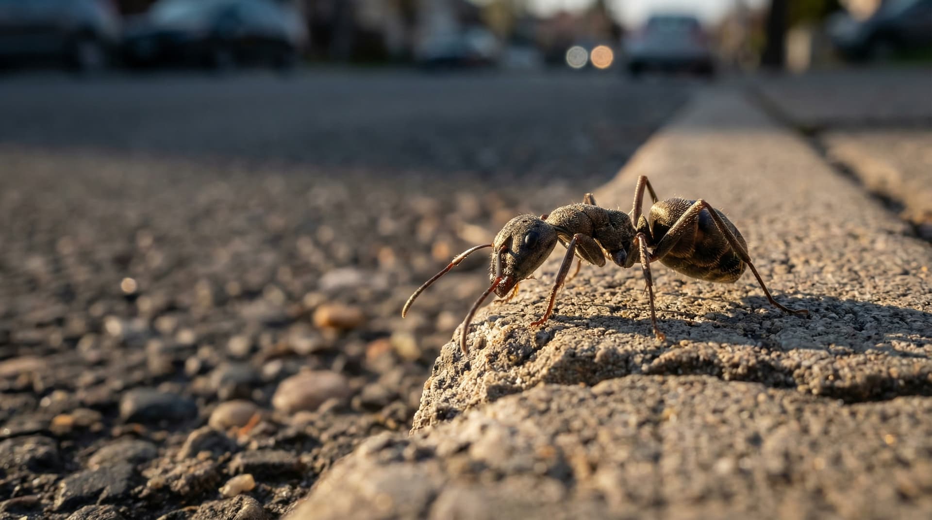 Pavement Ants - showing key features for identification