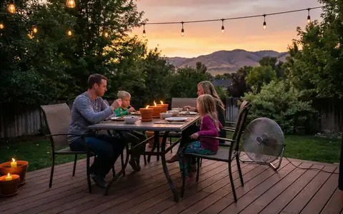 Boise backyard at sunset, 2026 peak mosquito season protection guide for the Treasure Valley