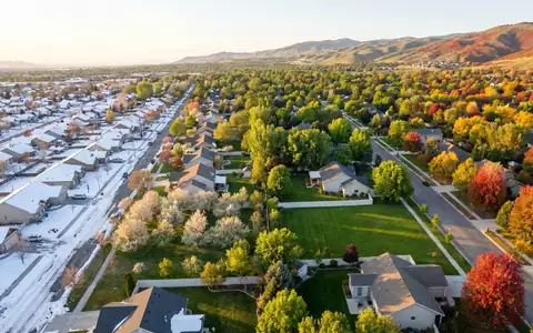 Idaho four seasons landscape with month-by-month pest calendar overlay for Treasure Valley homeowners